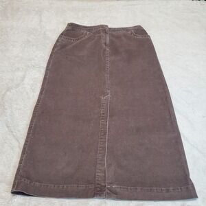 J. Jill Gray Corduroy Cottagecore Y2K Boho Stretch Front Slit Maxi Skirt 12